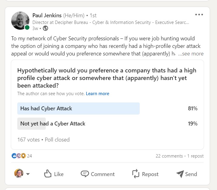Would You Work for a Company that has had a Data Breach? Why Cyber Security Professionals say ‘Yes’ Image 2